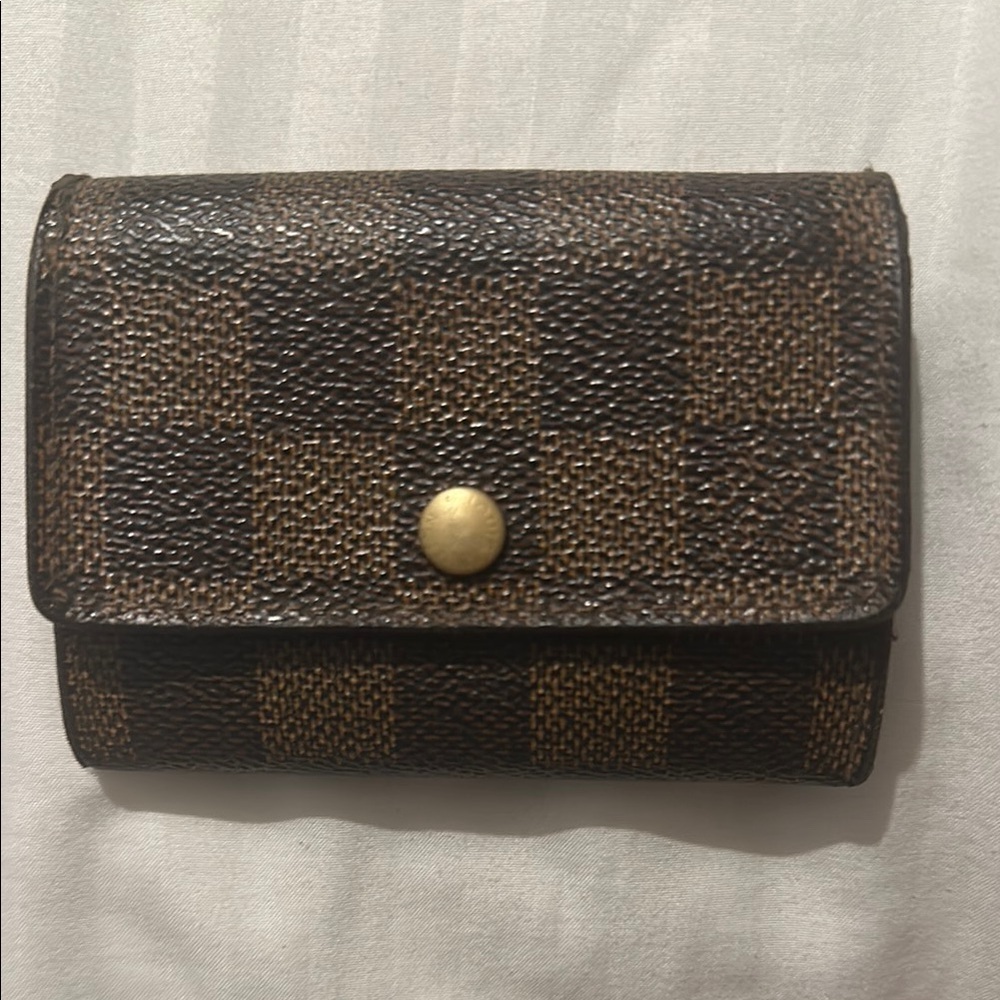Louis Vuitton Damier Ebene Pattern Coated Canvas Coin Pouch